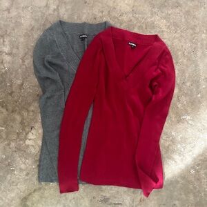 Lot of 2 Small Express V-Neck Sweaters